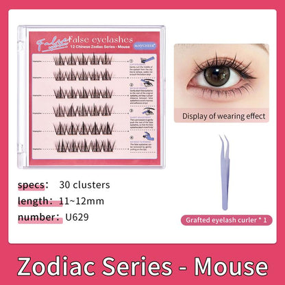 Maytobe False Eyelashes，Glue Free Self-Adhesive Eyelash Clusters，1 Box 36 Pcs ，Reusable Clusters Beginner Friendly with Tweezers ，Extension Soft Comfortable，Easy Apply Natural Look for Makeup Daily Life