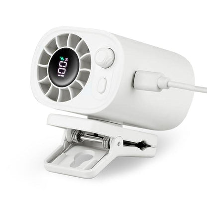 【Freeship】Car Clip on Fan with LED Display - 360° Rotation, 100 Speeds Adjustable, USB Rechargeable Personal Cooling Fan 1800Mah Battery