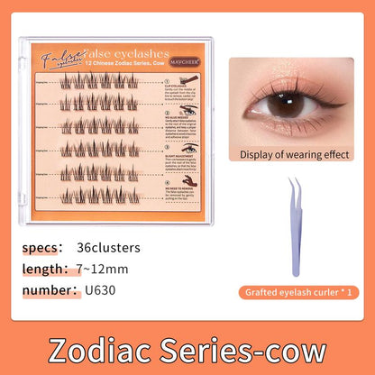 Maytobe False Eyelashes，Glue Free Self-Adhesive Eyelash Clusters，1 Box 36 Pcs ，Reusable Clusters Beginner Friendly with Tweezers ，Extension Soft Comfortable，Easy Apply Natural Look for Makeup Daily Life