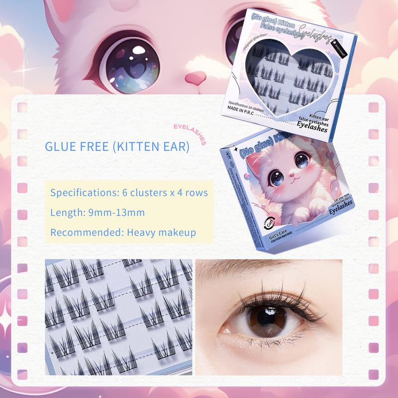 Maytobe False Eyelashes，Glue Free Self-Adhesive Eyelash Clusters，1 Box 36 Pcs ，Reusable Clusters Beginner Friendly with Tweezers ，Extension Soft Comfortable，Easy Apply Natural Look for Makeup Daily Life