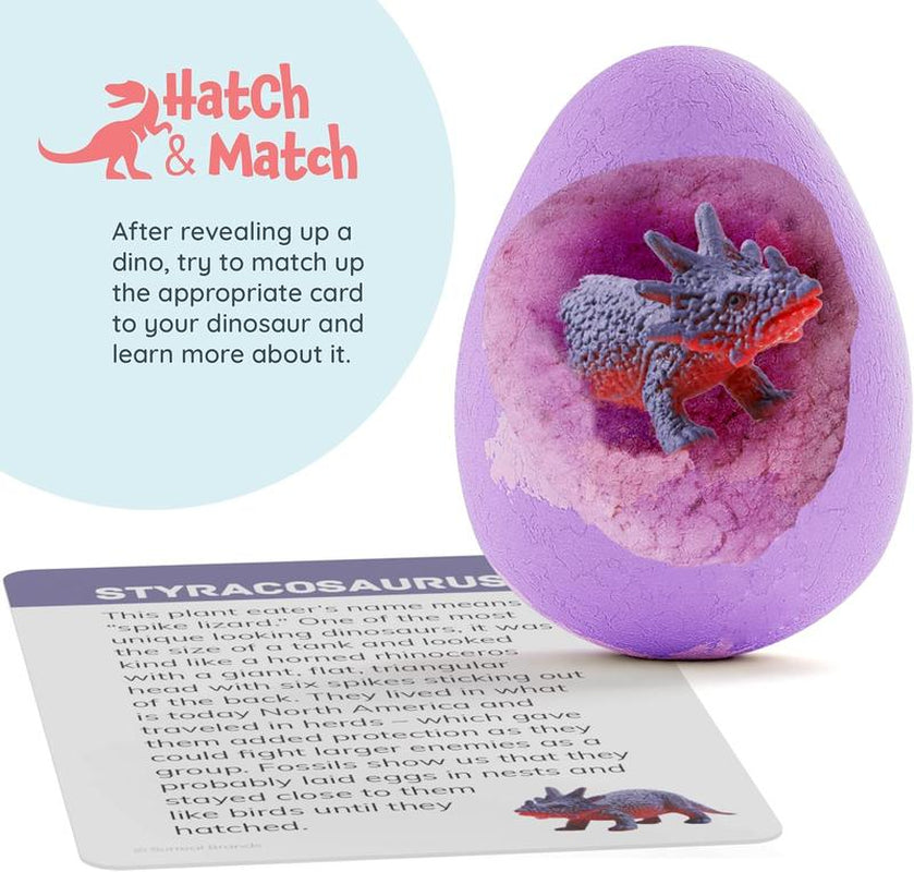 Dan&Darci Surprise Dinosaur Egg Kit - Kids Water Activity Toy with Dino Figures inside Bath Bombs Fun STEM Learning Game