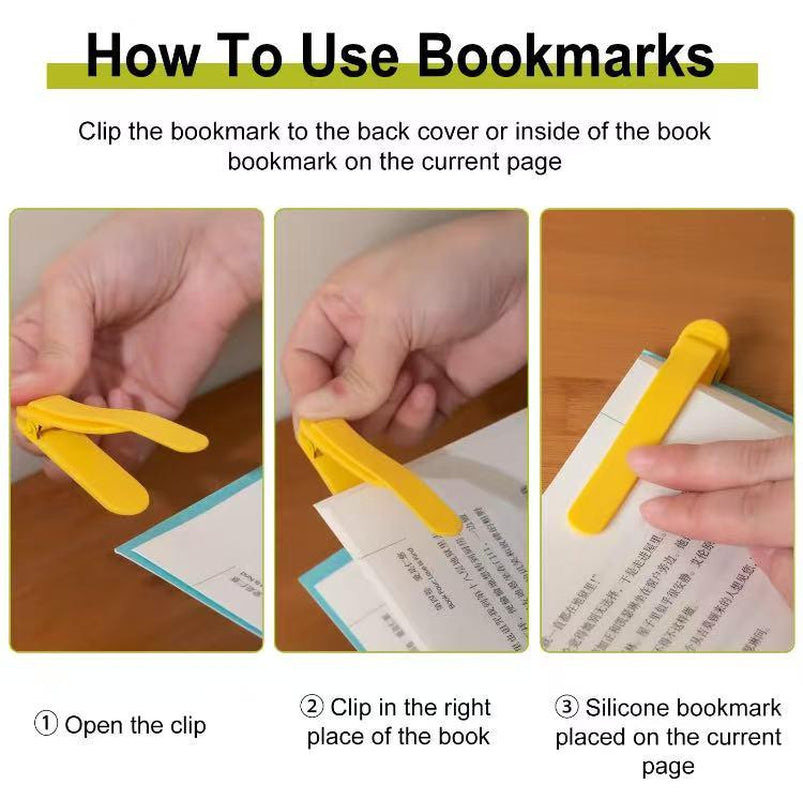 Easyclip Silicone Bookmark: Minimalist Blank Page Markers That Automatically Remember Your Page. Perfect Gift for Book Lovers