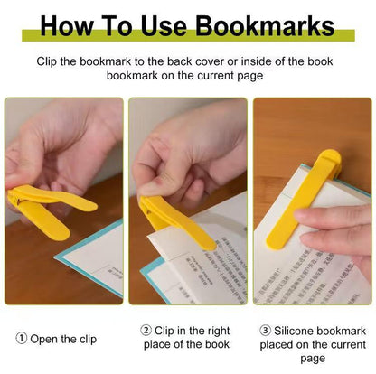 Easyclip Silicone Bookmark: Minimalist Blank Page Markers That Automatically Remember Your Page. Perfect Gift for Book Lovers