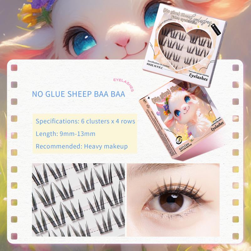 Maytobe False Eyelashes，Glue Free Self-Adhesive Eyelash Clusters，1 Box 36 Pcs ，Reusable Clusters Beginner Friendly with Tweezers ，Extension Soft Comfortable，Easy Apply Natural Look for Makeup Daily Life