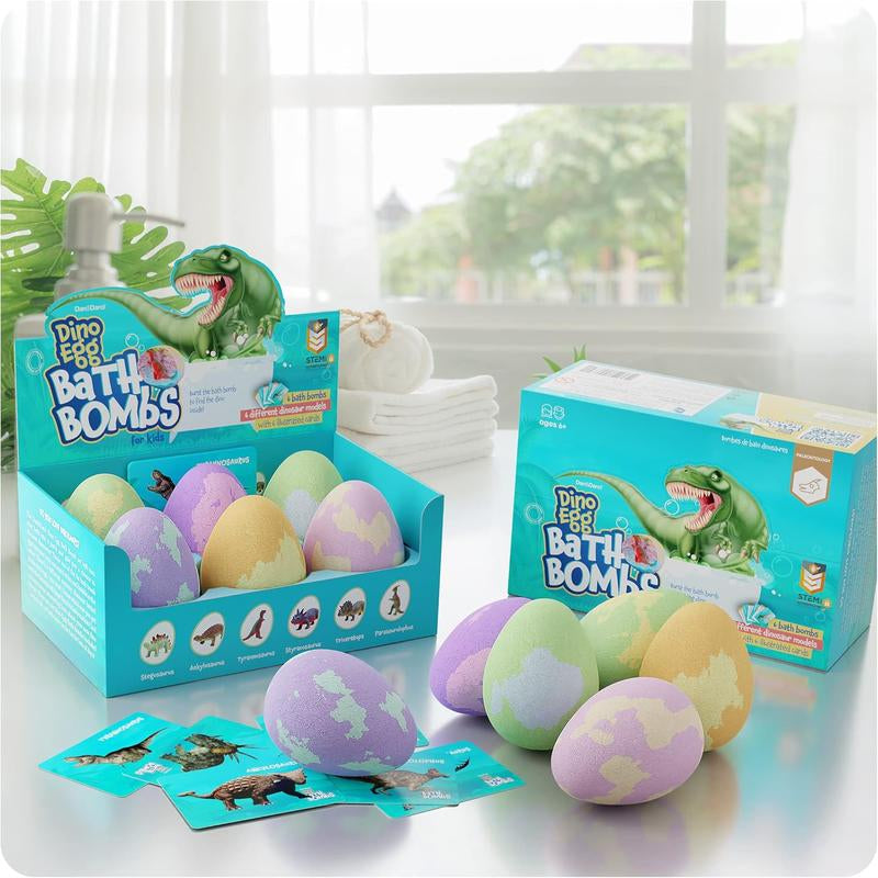 Dan&Darci Surprise Dinosaur Egg Kit - Kids Water Activity Toy with Dino Figures inside Bath Bombs Fun STEM Learning Game