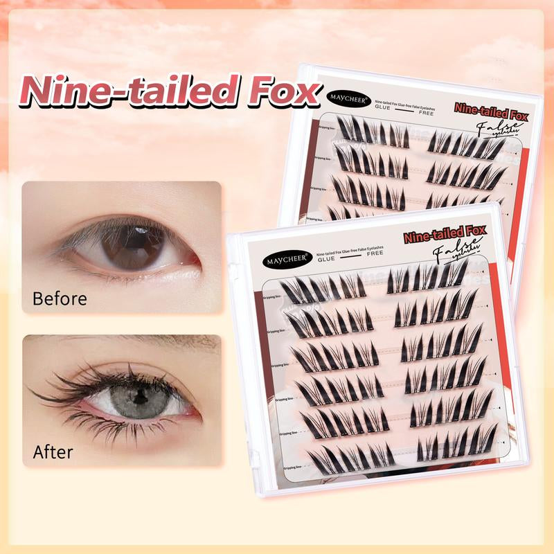 Maytobe False Eyelashes，Glue Free Self-Adhesive Eyelash Clusters，1 Box 36 Pcs ，Reusable Clusters Beginner Friendly with Tweezers ，Extension Soft Comfortable，Easy Apply Natural Look for Makeup Daily Life