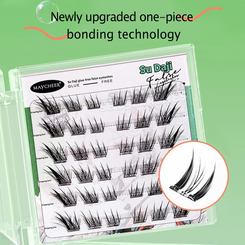Maytobe False Eyelashes，Glue Free Self-Adhesive Eyelash Clusters，1 Box 36 Pcs ，Reusable Clusters Beginner Friendly with Tweezers ，Extension Soft Comfortable，Easy Apply Natural Look for Makeup Daily Life