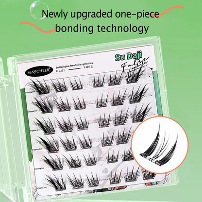 Maytobe False Eyelashes，Glue Free Self-Adhesive Eyelash Clusters，1 Box 36 Pcs ，Reusable Clusters Beginner Friendly with Tweezers ，Extension Soft Comfortable，Easy Apply Natural Look for Makeup Daily Life