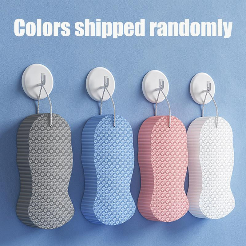 [2Count]3D Bath Sponge,Fish Scale Bath Sponge,Mud and Ash Scrubbing Sponge,Exfoliating Bath Sponge,Skin Friendly and Reusable,Alternative to Exfoliating Gloves,Random Color.