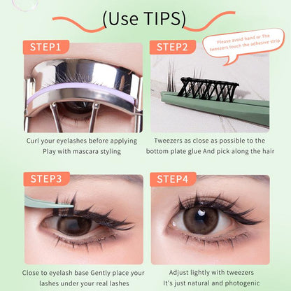 Maytobe False Eyelashes，Glue Free Self-Adhesive Eyelash Clusters，1 Box 36 Pcs ，Reusable Clusters Beginner Friendly with Tweezers ，Extension Soft Comfortable，Easy Apply Natural Look for Makeup Daily Life