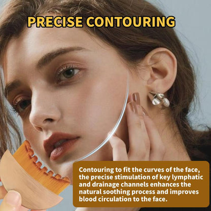 Lymphatic Contour Face Brush for Jawline & Chin Sculpting – Dry Brushing Massager for Lymphatic Drainage & Facial Fatigue Relief, Ergonomically Designed to Fit the Skin Precisely (1PCS) Beauty Roller Daily