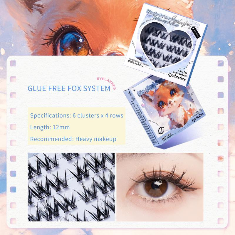 Maytobe False Eyelashes，Glue Free Self-Adhesive Eyelash Clusters，1 Box 36 Pcs ，Reusable Clusters Beginner Friendly with Tweezers ，Extension Soft Comfortable，Easy Apply Natural Look for Makeup Daily Life