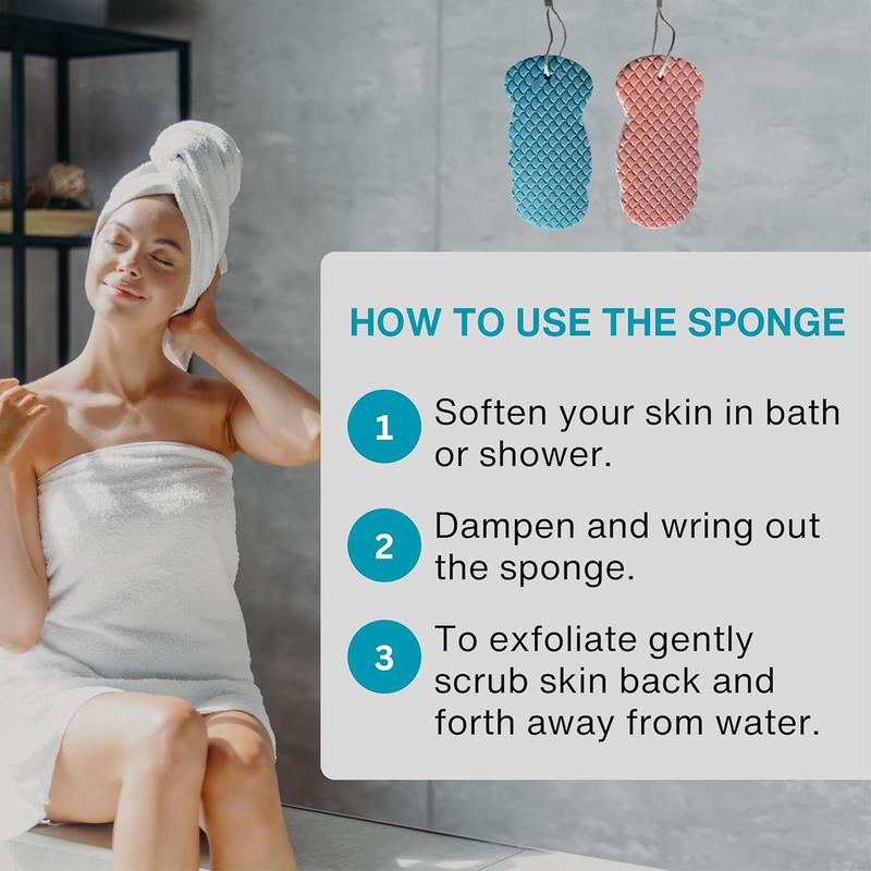 [2Count]3D Bath Sponge,Fish Scale Bath Sponge,Mud and Ash Scrubbing Sponge,Exfoliating Bath Sponge,Skin Friendly and Reusable,Alternative to Exfoliating Gloves,Random Color.